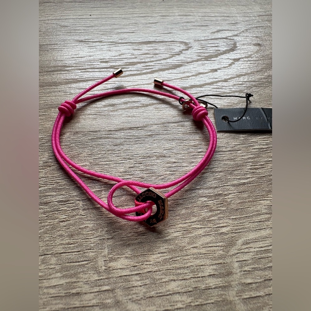 Marc Jacobs Vibrant Pink Cord Bracelet